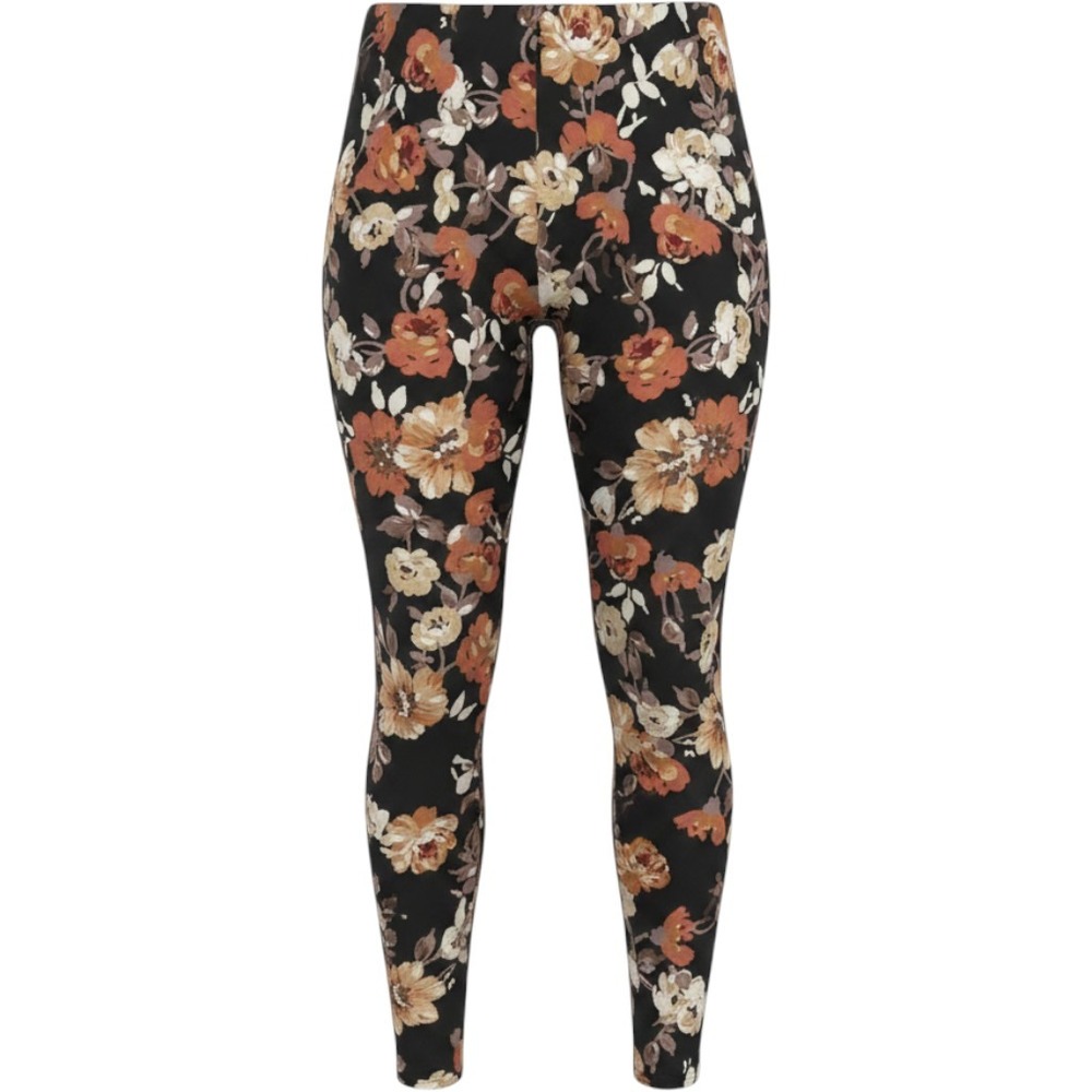 Lily by Firmiana Leggings Womens XL Black Orange Floral Stretch High‎ Rise Boho